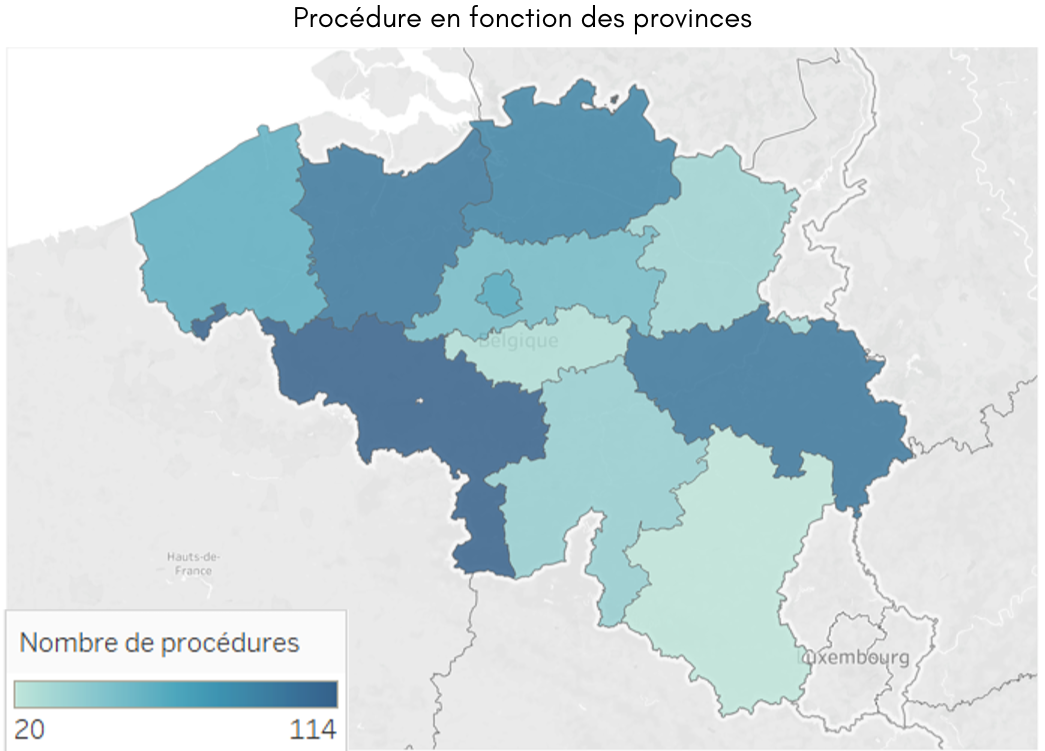 Procédures des pharmacies selon les provinces belges